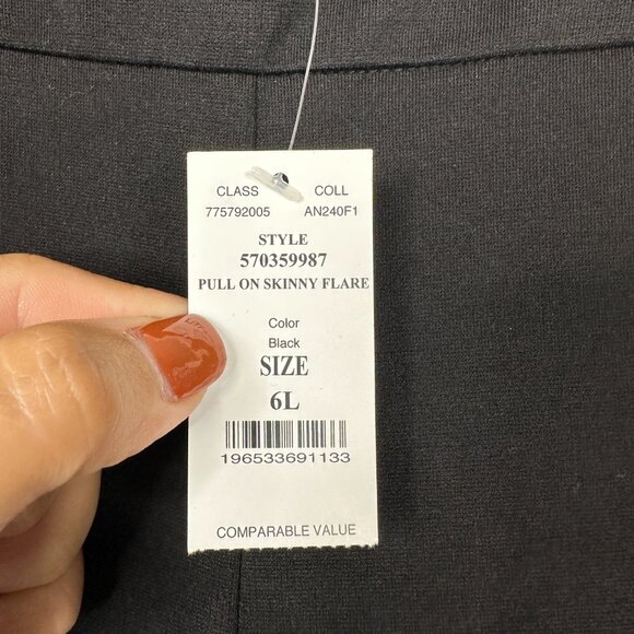 NWT White House Black Market Pull on Skinny Flare Pants Black #WHBM41 - Picture 7 of 11